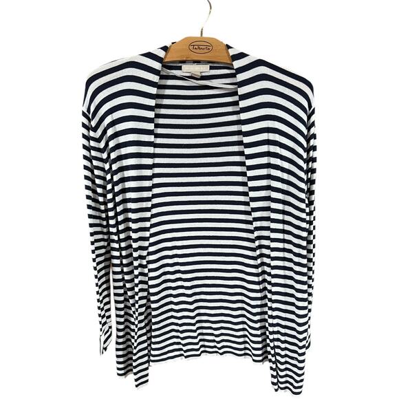 Banana Republic Black White Striped Long Sleeve Turtleneck Top XL - Picture 6 of 7